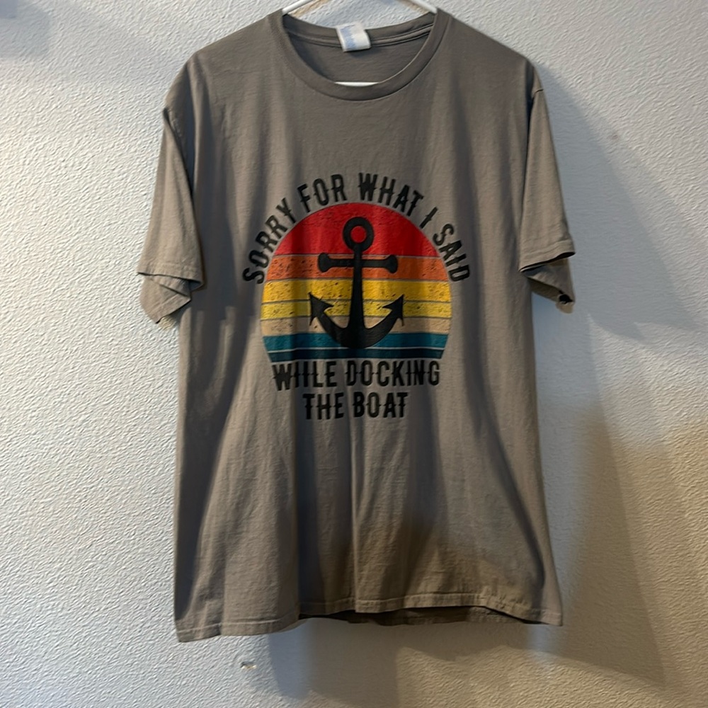 Port & Co graphic boating tee size large